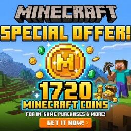 Minecraft 1720 Minecoins - Digital Global Gift Card Key Code, picture 1