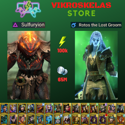 Raid Shadow Legends Account: Sulfuryion, Rotos, Kantra, Arix, 29 Legendaries, 65M Coins, picture 1