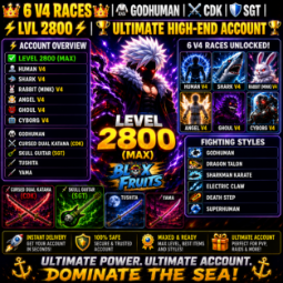 Blox Fruits Lv 2800 Account | 6 Race V4 | Godhuman | CDK, picture 1